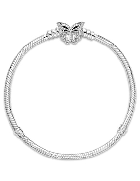 Brazalete Pandora de plata con acabado pulido