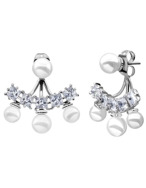 Broqueles de abanico Ocean Heart con acabado brillante cristal