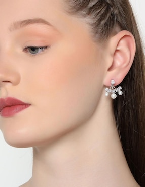 Broqueles de abanico Ocean Heart con acabado brillante cristal