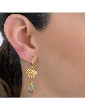 Aretes de gota Malia Joyería con acabado brillante topacio