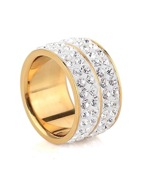 Anillo Ocean Heart de oro cristal brillante