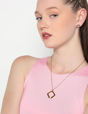 Aretes y collar de rombo Ocean Heart cristal