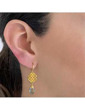 Aretes de gota Malia Joyería con acabado brillante topacio