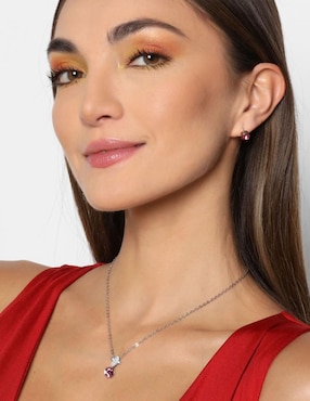 Aretes y collar de cruz Ocean Heart cristal
