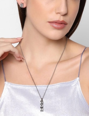Aretes y collar cuadrada Ocean Heart cristal