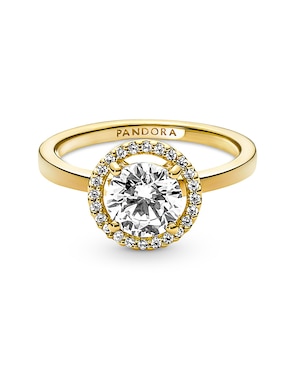 Anillo Pandora Timeless de plata P 925 zirconia cúbica con acabado baño de oro