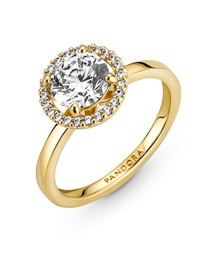 Anillo Pandora Timeless de plata P 925 zirconia cúbica con acabado baño de oro