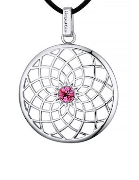 Dije circular Ocean Heart de plata cristal