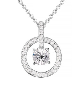 Dije circular Ocean Heart de plata cristal