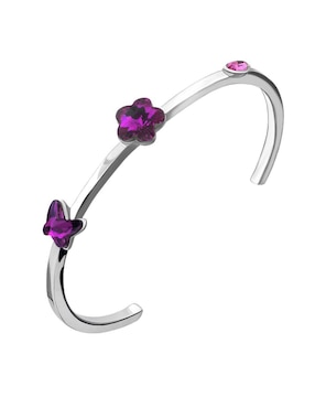 Brazalete Ocean Heart con acabado baño de oro blanco