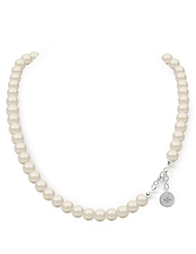 Aretes, collar y pulsera redondos Zvezda Pearls plata cristal