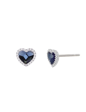 Broqueles de corazón Mossimo Estacional con acabado baño rodio cristal