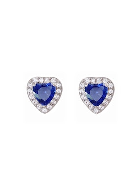 Aretes Broquel De Corazón Artre Estacional De Plata P925 Zirconia