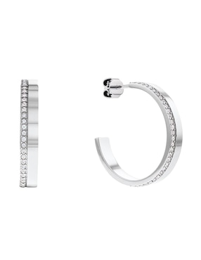 Aretes Huggies Calvin Klein Minimal Linear Cristal