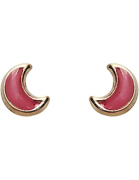 Broqueles de luna Sofia Blum de oro con acabado brillante