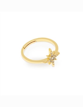 Anillo con gema de estrella Parisa Joyería zirconia con acabado baño de oro
