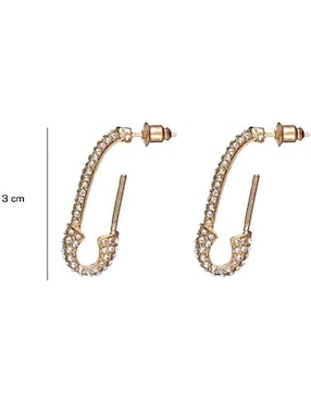 Broqueles Parisa Joyería con acabado baño de oro zirconia