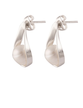Broqueles de gota Mauricio Serrano Jewelry Perlas de plata con acabado plateado perla