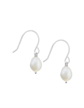 Aretes de gota Anante de plata P 925 con acabado brillante perla