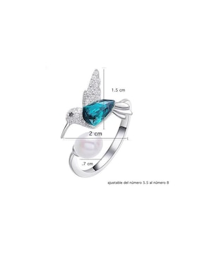 Anillo de colibrí Mayfer Joyería swarovski