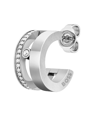 Arracadas Hugo Boss Lyssa con acabado brillante cristal