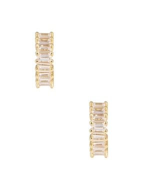 Aretes Huggies Circulares Westies Estacional Zirconia