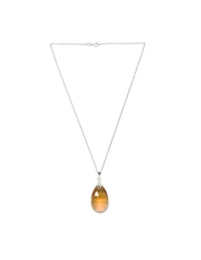 Aretes y collar de hoja Zvezda Leaves de plata P 925 cristal