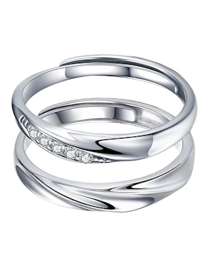 Set anillo Clepsidra P 925 de plata zirconia brillante