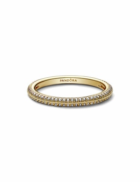 Anillo Pandora Me de plata P 925 zirconia cúbica con acabado baño de oro