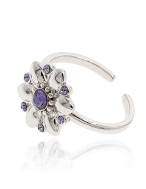 Anillo de flor Mayfer Joyería Flores swarovski brillante