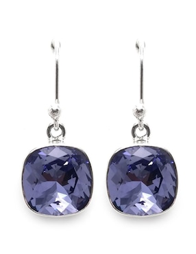 Aretes y collar Zvezda Cushion de plata P 925 cristal