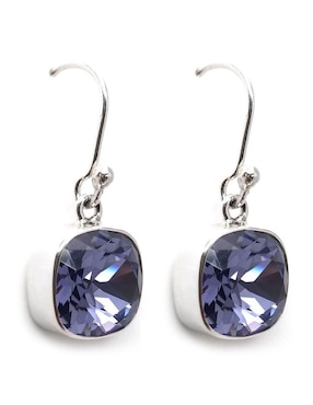 Aretes y collar Zvezda Cushion de plata P 925 cristal