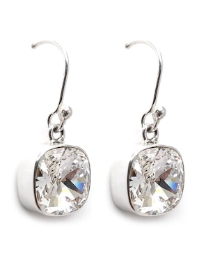 Aretes y collar Zvezda Cushion de plata P 925 cristal