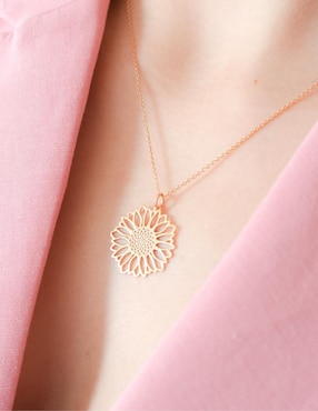 Collar de flor Anante Girasol de plata