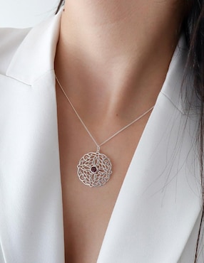Collar de flor Anante de plata P 925