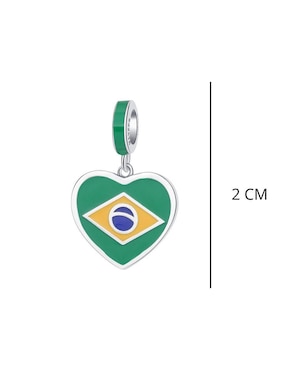 Charm de corazón Mayfer Joyería mundial de plata P 925