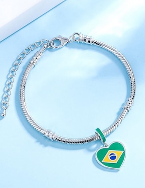 Charm de corazón Mayfer Joyería mundial de plata P 925