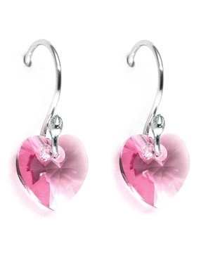 Aretes y collar de corazón Zvezda Heart de plata P 925 cristal