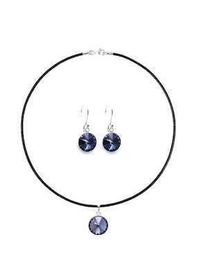 Aretes y collar Zvezda Rivoli de plata P 925 Swarovski