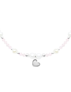 Pulsera Anante de plata con cuarzo rosa Amore