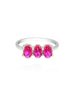 Anillo con gema Carmela Mía de plata P 925 zafiro con acabado baño de oro