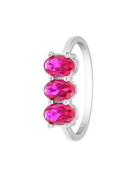 Anillo con gema Carmela Mía de plata P 925 zafiro con acabado baño de oro