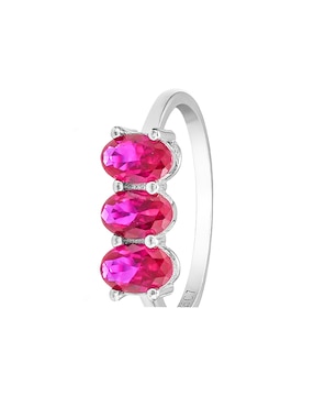 Anillo con gema Carmela Mía de plata P 925 zafiro con acabado baño de oro