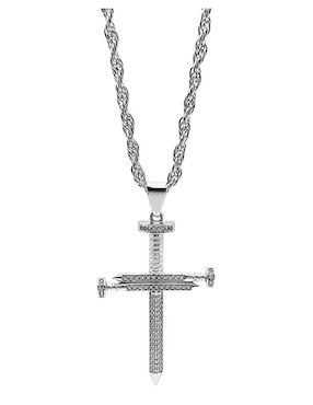 Collar Crixus Joyeria Con Cruz De Plata P925 Zirconia