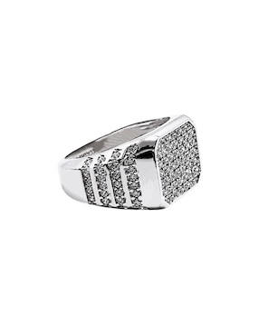 Anillo Crixus Joyeria P 925 de plata zirconia pavé