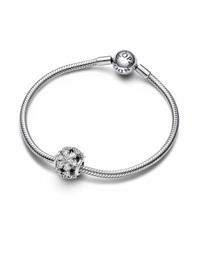 Charm redondo Pandora timeless de plata P 925 zirconia cúbica