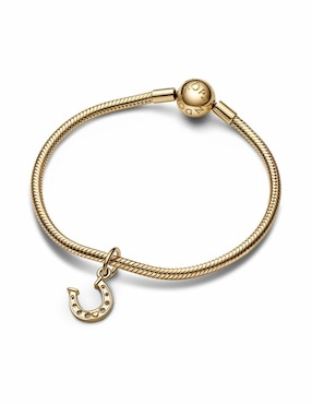 Colgante redondo Pandora moments de plata 14 K