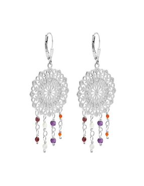 Aretes Anante Gerbera de plata P 925 con acabado brillante granate