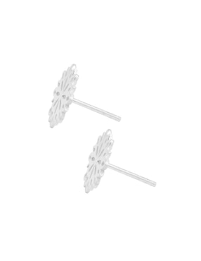Aretes de flor Anante Gerbera de plata P 925 con acabado brillante