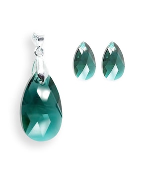 Set de collar y aretes de hoja Zvezda Leaves de plata P925 Swarovski